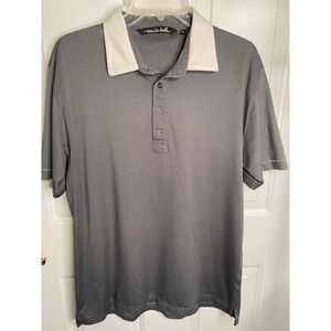 Travis Mathew Men's Polo Golf Cream/Gray Shirt Sz Large